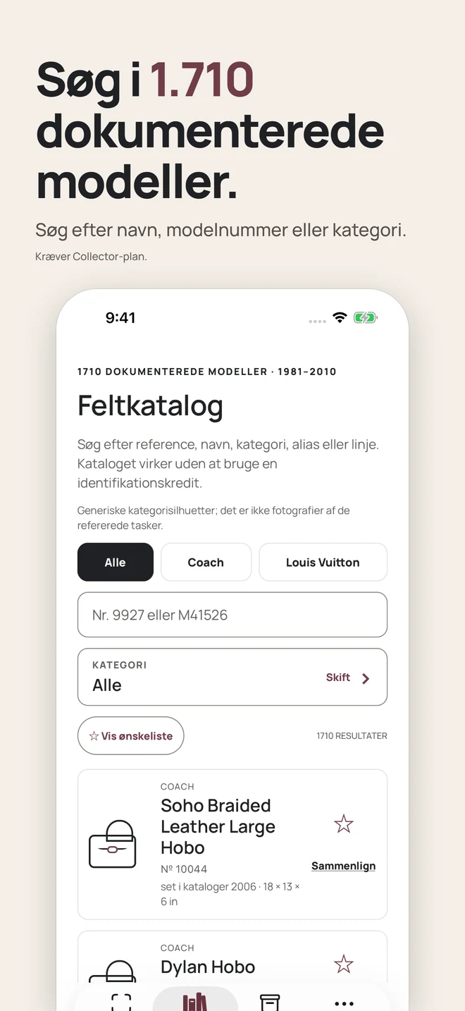Søg i 1.710 dokumenterede modeller. Søg efter navn, modelnummer eller kategori. Kræver Collector-plan.