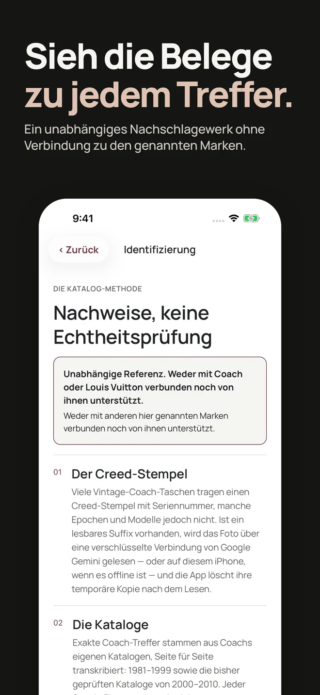 Sieh die Belege zu jedem Treffer. Ein unabhängiges Nachschlagewerk ohne Verbindung zu den genannten Marken.