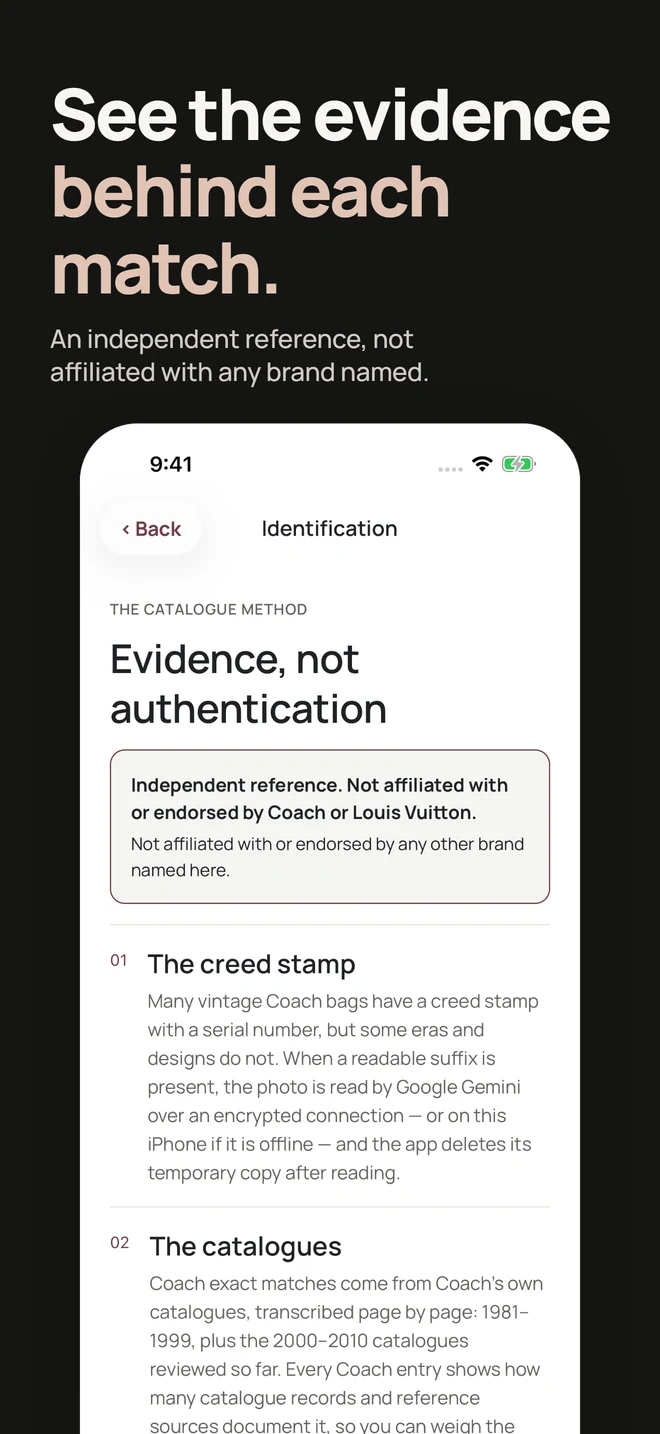 See the evidence behind each match. An independent reference, not affiliated with any brand named.