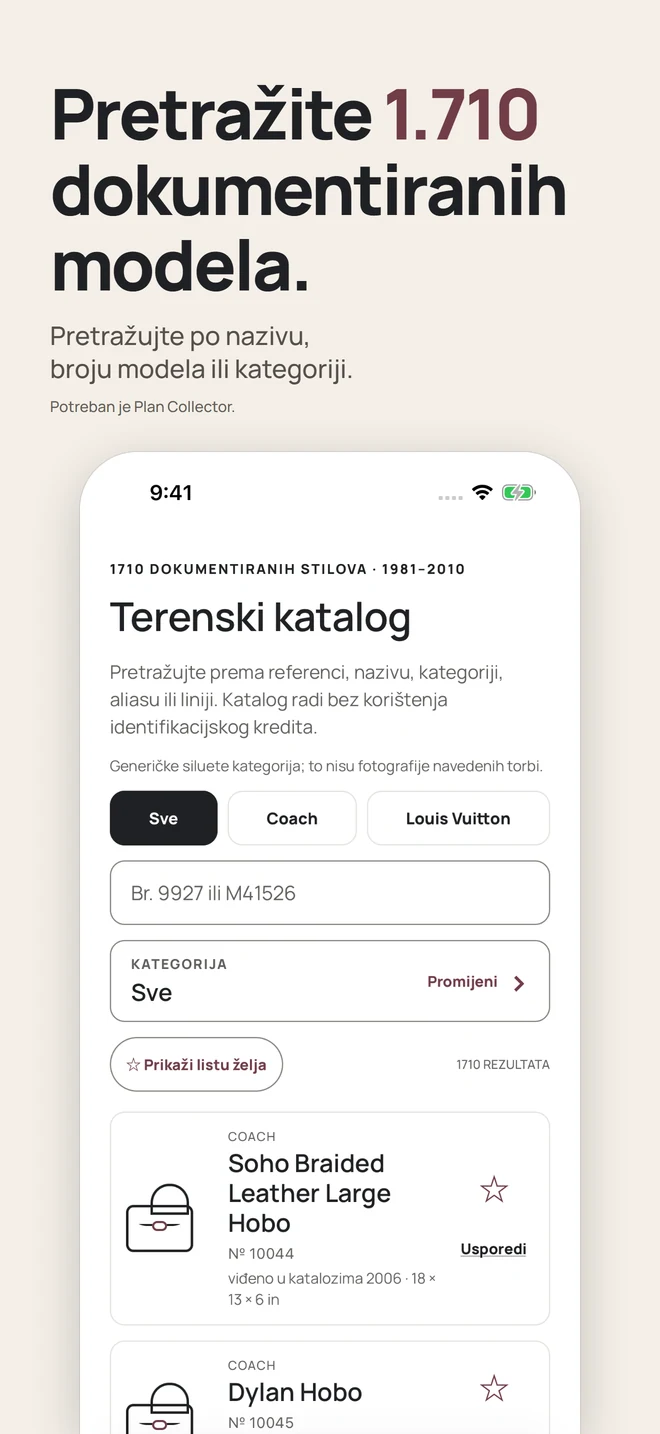 Pretražite 1.710 dokumentiranih modela. Pretražujte po nazivu, broju modela ili kategoriji. Potreban je Plan Collector.