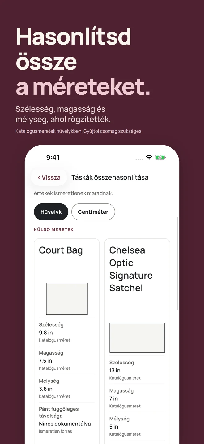 Hasonlítsd össze a méreteket. Szélesség, magasság és mélység, ahol rögzítették. Katalógusméretek hüvelykben. Gyűjtői csomag szükséges.