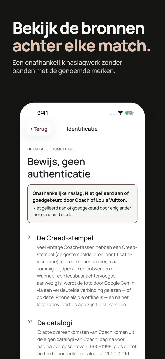 Bekijk de bronnen achter elke match. Een onafhankelijk naslagwerk zonder banden met de genoemde merken.