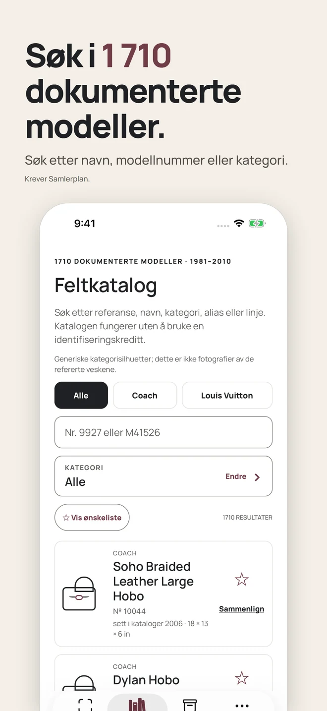 Søk i 1 710 dokumenterte modeller. Søk etter navn, modellnummer eller kategori. Krever Samlerplan.