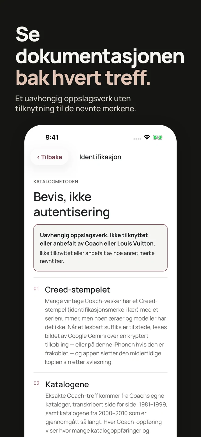 Se dokumentasjonen bak hvert treff. Et uavhengig oppslagsverk uten tilknytning til de nevnte merkene.