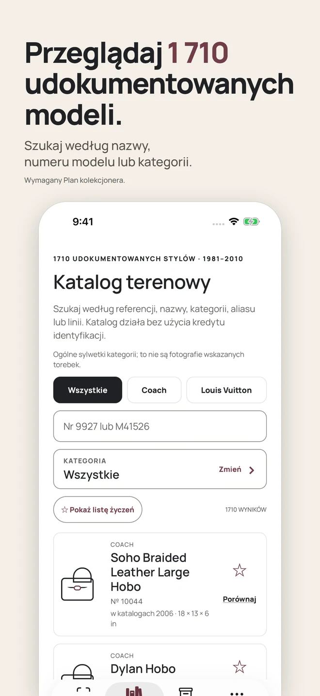 Przeglądaj 1 710 udokumentowanych modeli. Szukaj według nazwy, numeru modelu lub kategorii. Wymagany Plan kolekcjonera.
