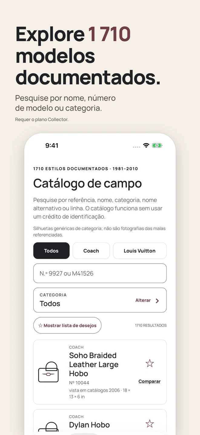Explore 1 710 modelos documentados. Pesquise por nome, número de modelo ou categoria. Requer o plano Collector.